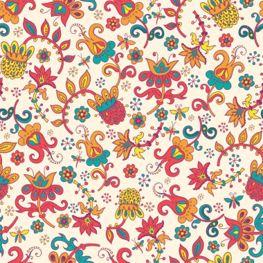 Fantasy floral seamless pattern clipart