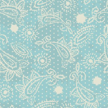 Vintage paisley elements seamless pattern clipart