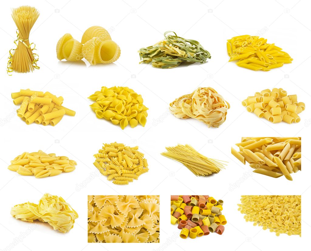 Collage of italian pasta
