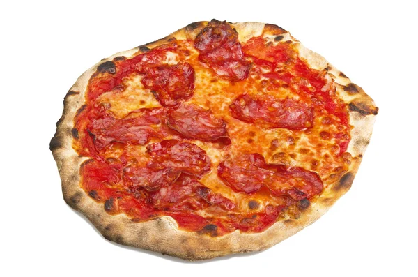 Pizza com salame quente — Fotografia de Stock