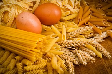 Mix group of italian pasta clipart