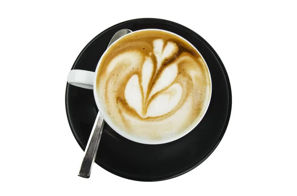 Cappuccino s tulipány — Stock fotografie