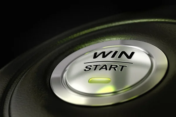 Winning money, win start button — Stock Photo, Image
