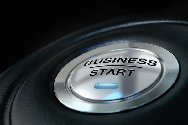 Business start-knappen — Stockfoto
