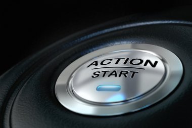 Action start, motivation concept clipart