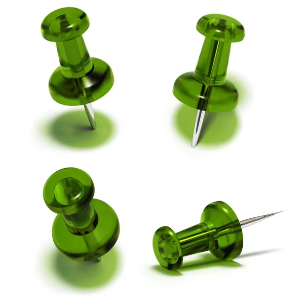 Pushpin drawing pin thumbtack, design element set — Stock Photo, Image