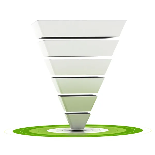 Sales funnel or marketing funnel — Stock Photo, Image