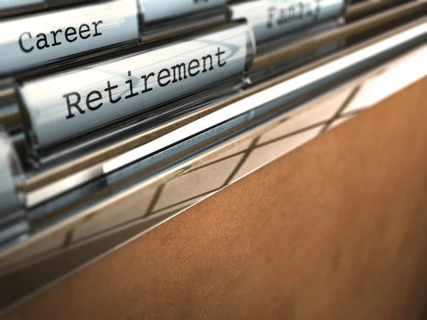 Pension mapp, slutet av karriären — Stockfoto