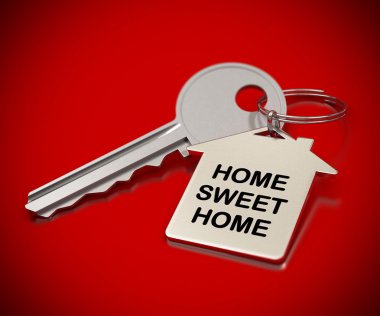 Home sweet home red background clipart