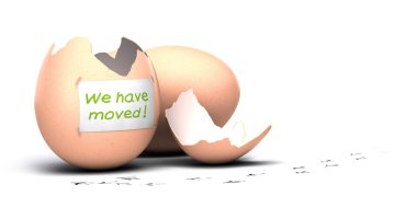 We have moved announcement concept clipart