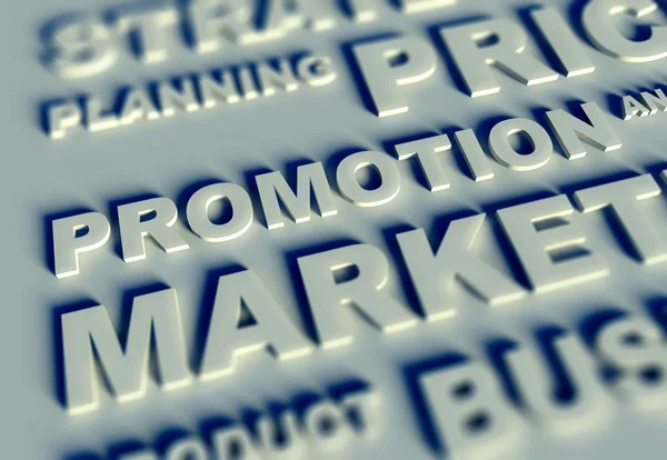 3d Business Text Tabelle und Promotion — Stockfoto