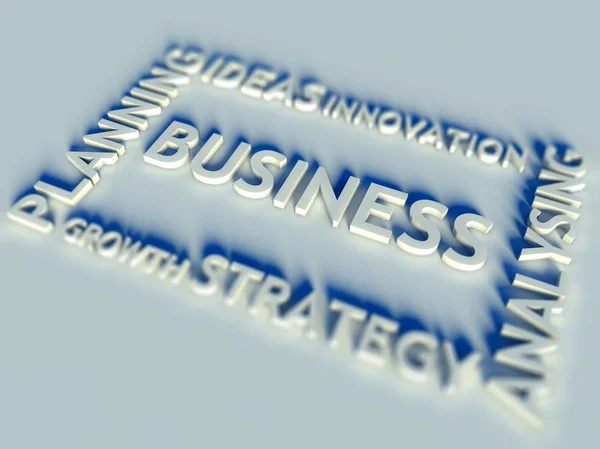 3D business text tabell och nyckelord — Stockfoto