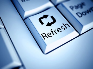 Keyboard and Refresh button, internet concept clipart