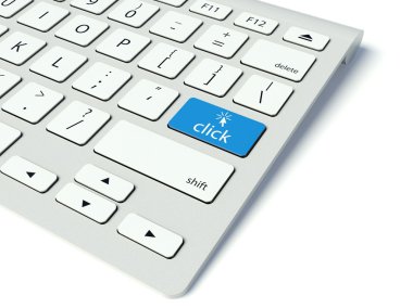 klavye ve mavi düğmesini tıklatın, Internet kavramı