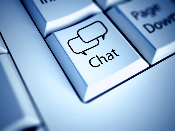 Keyboard and Chat button, internet concept — Stock Photo, Image
