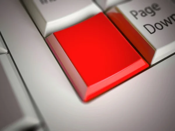 键盘和空白的红色按钮 — 图库照片