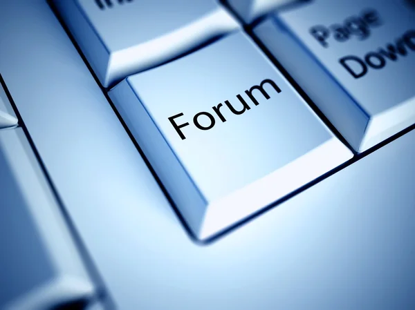 Toetsenbord en forum knop, internet concept — Stockfoto