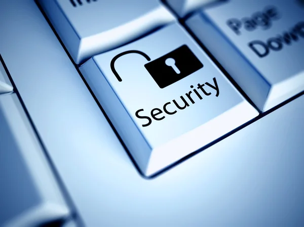 Tastatur und Sicherheitstaste, Internetkonzept — Stockfoto