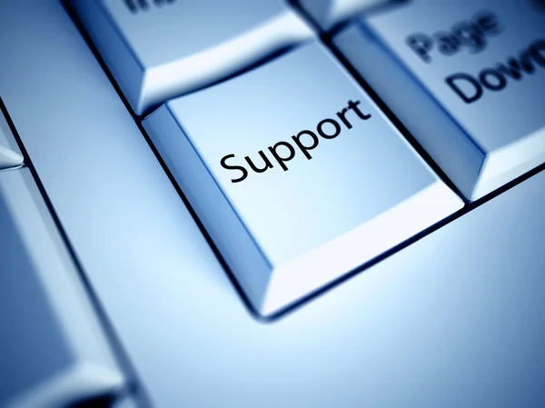 Клавиатура и кнопка поддержки, бизнес-концепция — стоковое фото