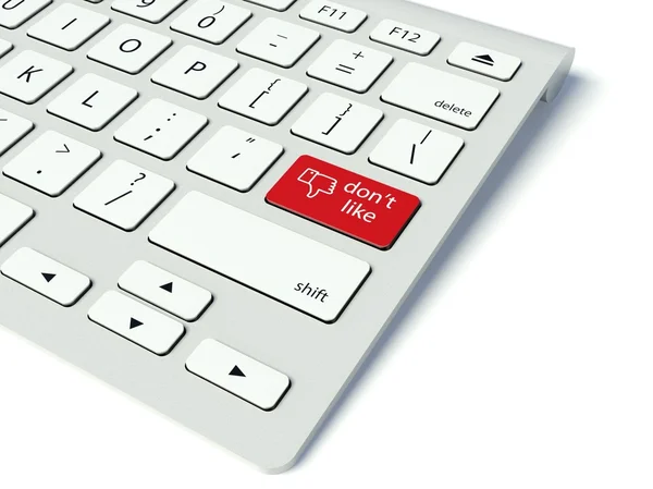 Klavye ve kırmızı düğme, sosyal ağ kavramı gibi — Stok fotoğraf