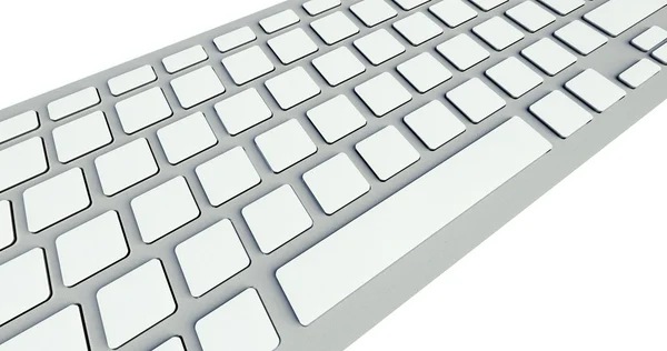 Weiße leere Tasten auf der Computertastatur — Stockfoto