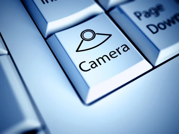 カメラのボタン、インターネットの概念とキーボード — ストック写真