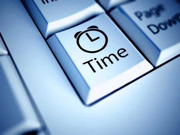 Teclado y botón Tiempo, concepto de trabajo Imagen de stock