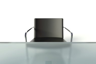 Modern interior with chair and table on white wall clipart