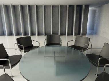 Conference table and chairs, modern meeting