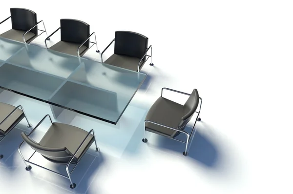 Mesa y sillas de conferencia, sala de reuniones — Foto de Stock