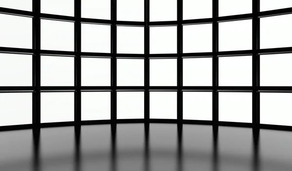 Wit scherm video muur van groot aantal kubussen — Stockfoto