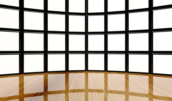 많은 큐브 화이트 스크린 비디오 벽 — 스톡 사진