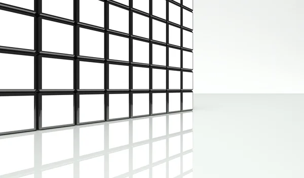 Biały ekran wideo ściany — Zdjęcie stockowe