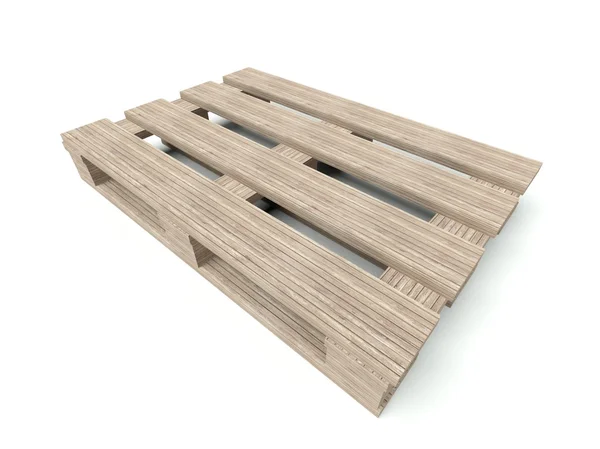 Palete de madeira do armazém isolado em branco — Fotografia de Stock