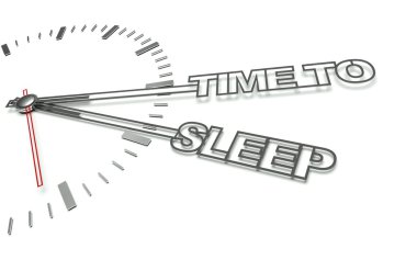 Clock with words Time to sleep, concept of rest clipart