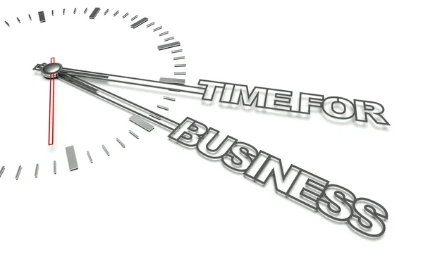 Relógio com palavras Tempo para negócios, conceito de desenvolvimento — Fotografia de Stock
