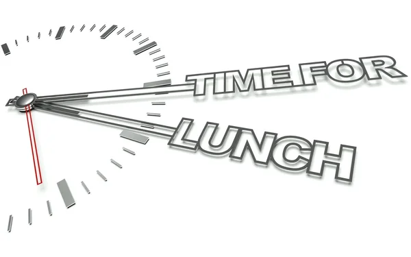 Часы со словами Время обеда, концепция еды — стоковое фото