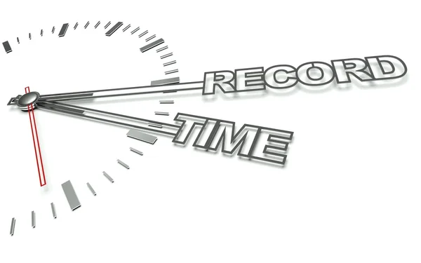 Reloj con palabras Tiempo récord, concepto de éxito —  Fotos de Stock