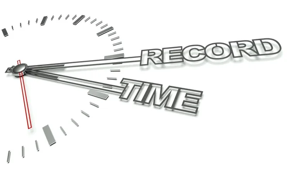 Clock with words Record time, concept of success — Stock Photo, Image