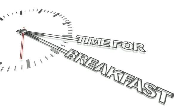 Uhr mit Worten Zeit zum Frühstück, Konzept des Essens — Stockfoto