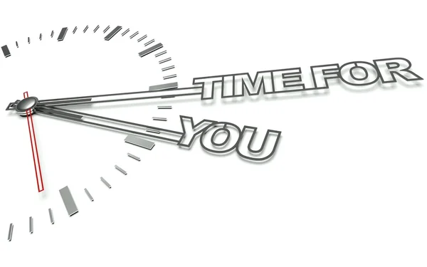 Часы со словами Время для вас, концепция личностного развития — стоковое фото