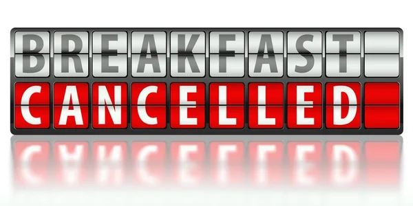 Eating concept of breakfast, cancelled — Stock Photo, Image