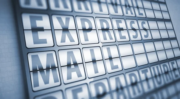 Expressmail-Informationen auf Anzeigetafel — Stockfoto