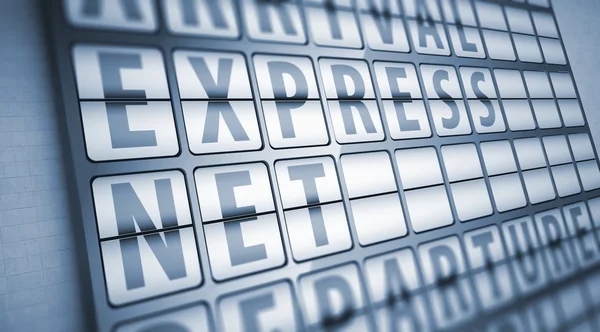 Express netinformatie op weergave bord — Stockfoto