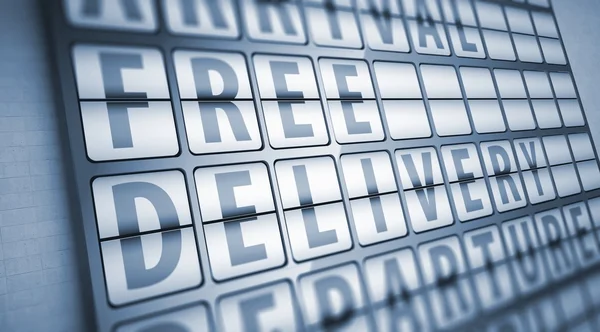 Free delivery information on display board — Stock Photo, Image