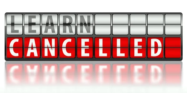 Learn concept, cancelled — Stock Photo, Image