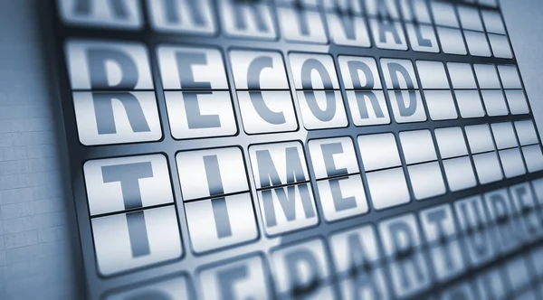 Rekordním čase informace na desce displeje — Stock fotografie