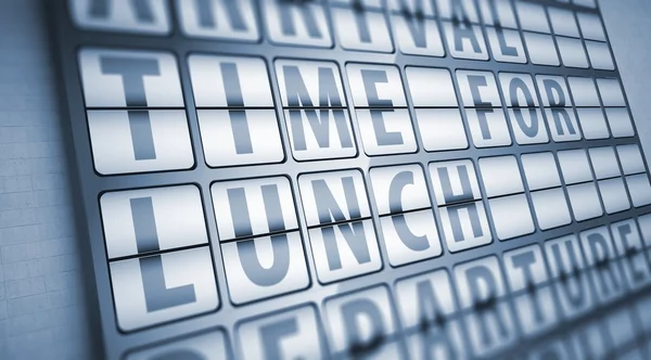 Tijd voor lunch informatie op display bord — Stockfoto