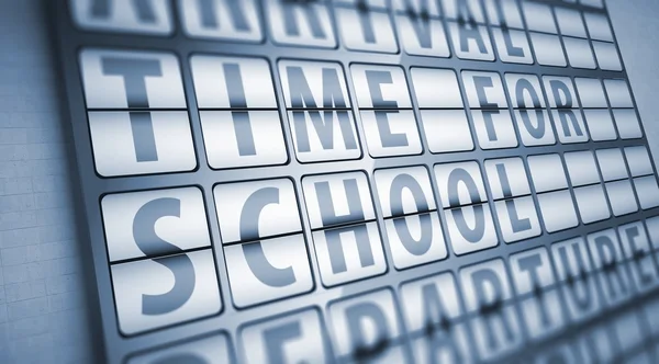 Tijd voor school informatie op display bord — Stockfoto