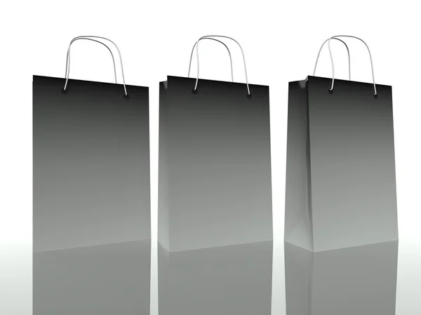 Black shopping bags — Stock Photo, Image